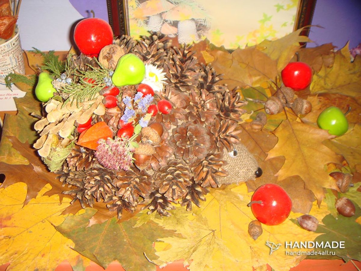 Осенние поделки из природного материала: пошагово с фото