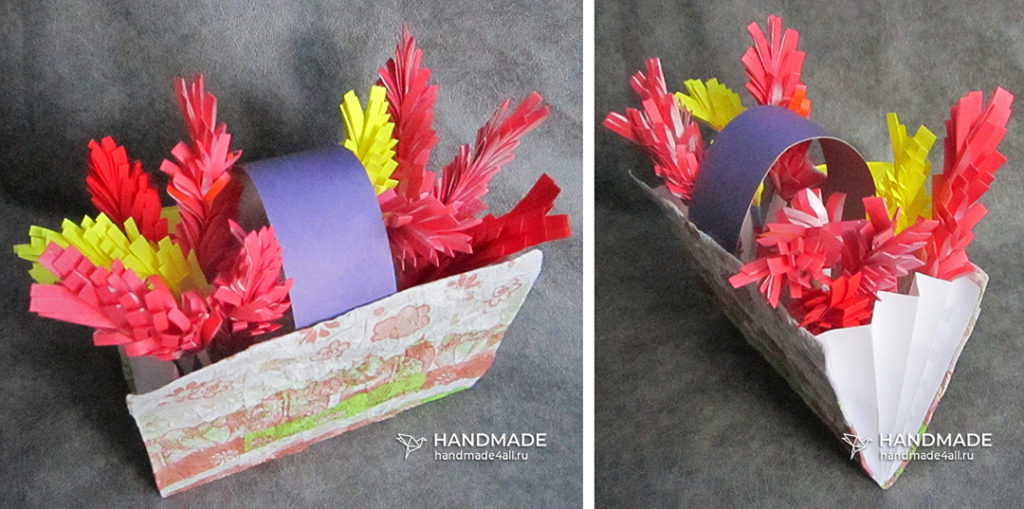 Корзина с цветами из бумаги своими руками – подарок маме или бабушке - HandMade - идеи и мастер-классы