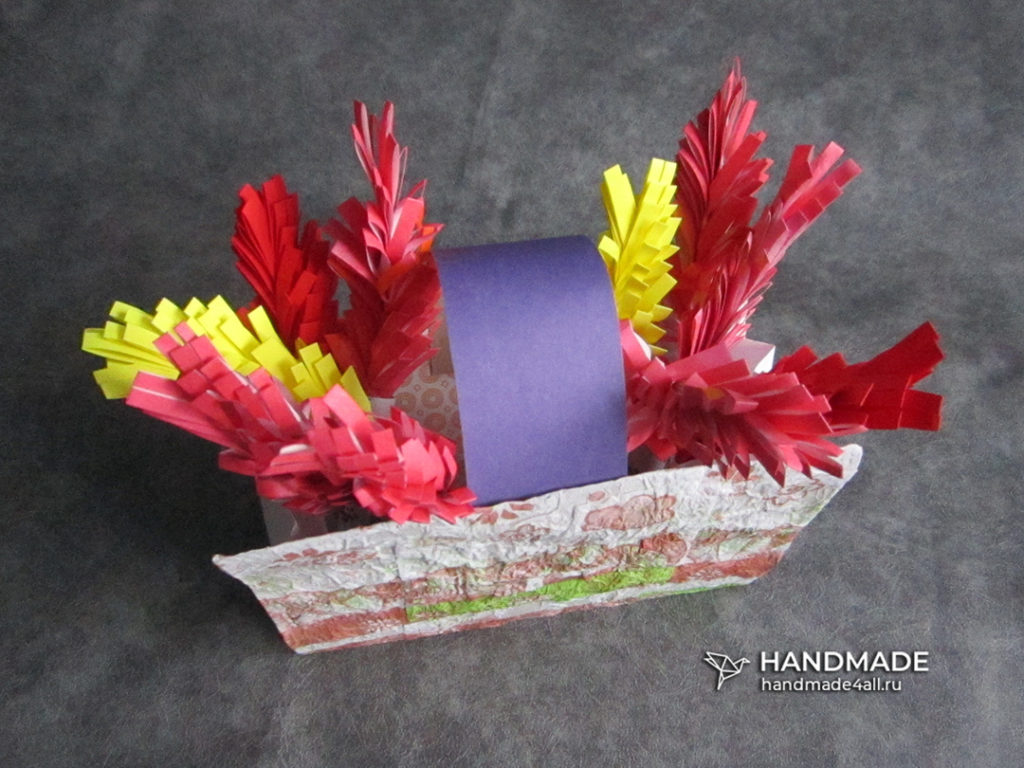 Пасхальная корзинка из бумаги: в технике оригами